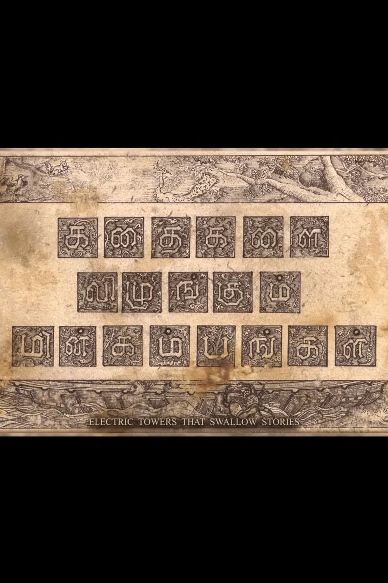 Electric Towers That Swallow Stories poster background