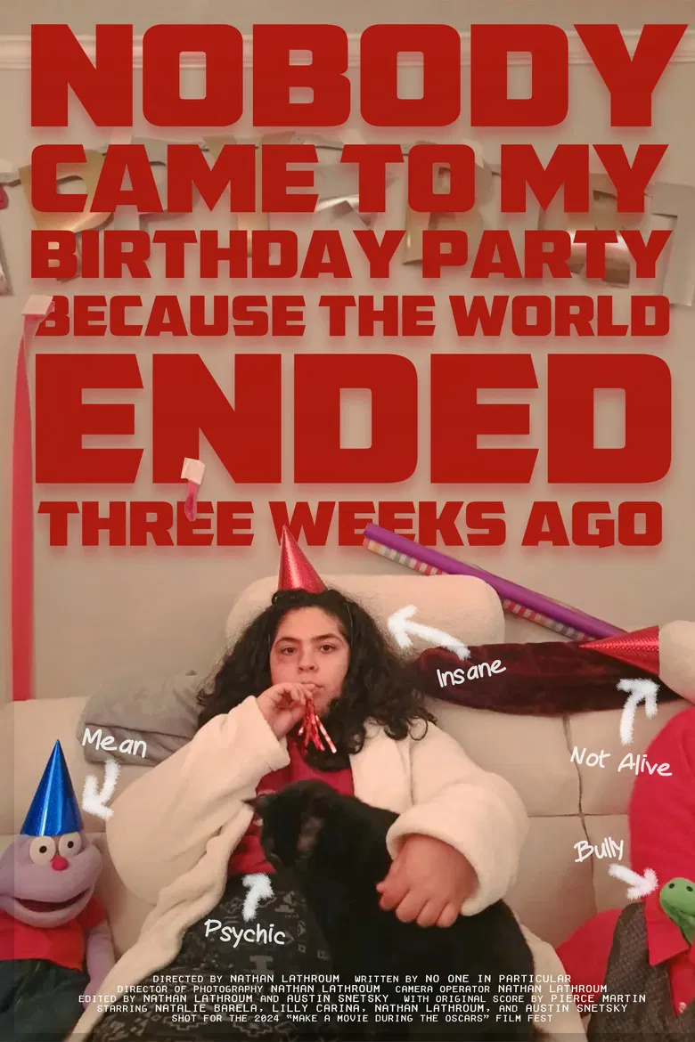 Nobody Came to My Birthday Party Because the World Ended Three Weeks Ago poster background