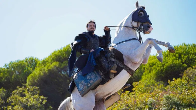 A tense diplomatic meeting in a dimly lit tent