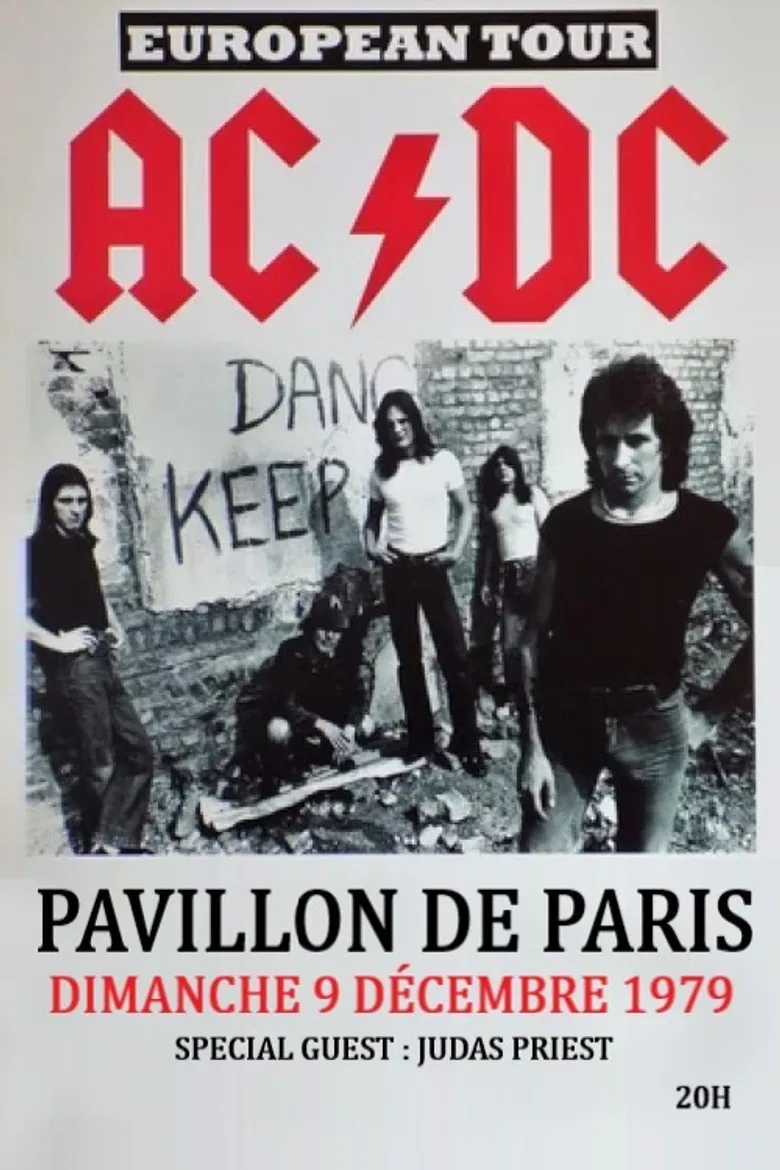 AC/DC - At the Pavillon in Paris 1979 poster background