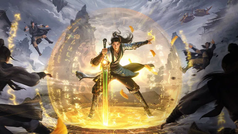 Characters navigating a treacherous environment