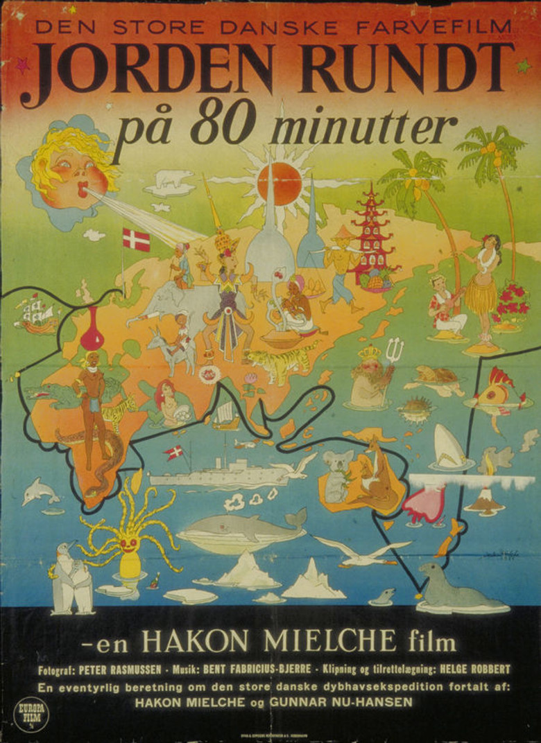Jorden rundt på 80 minutter poster background