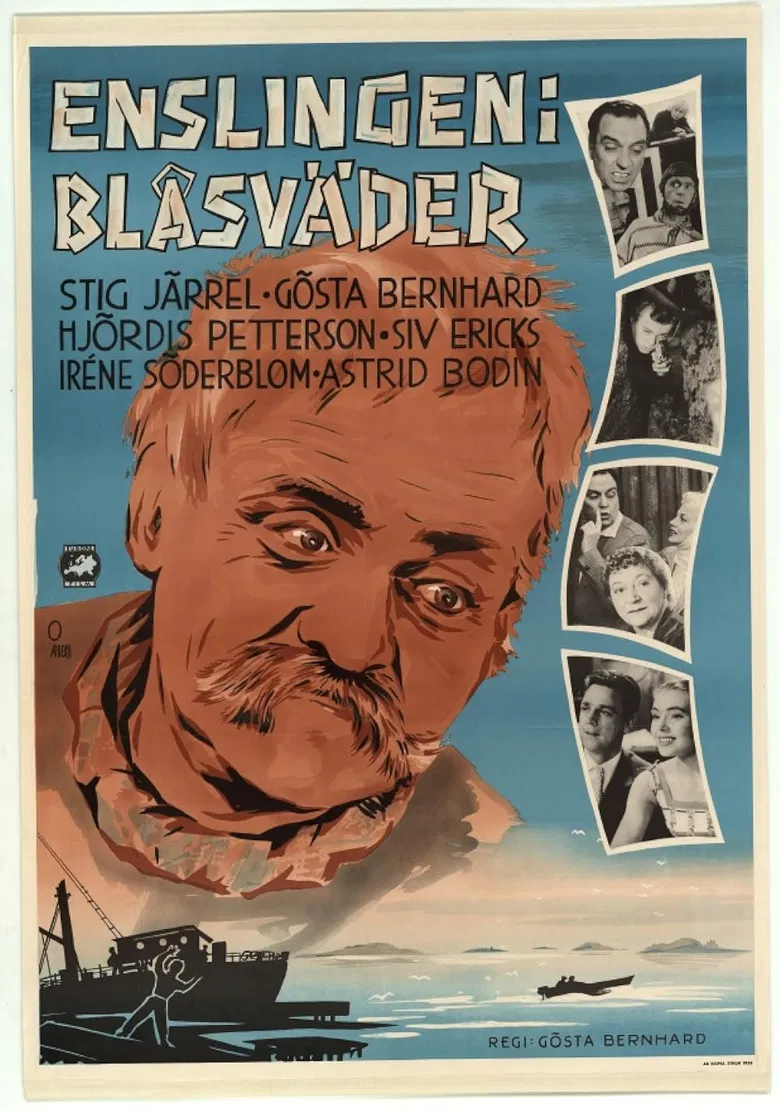 Enslingen i blåsväder poster background