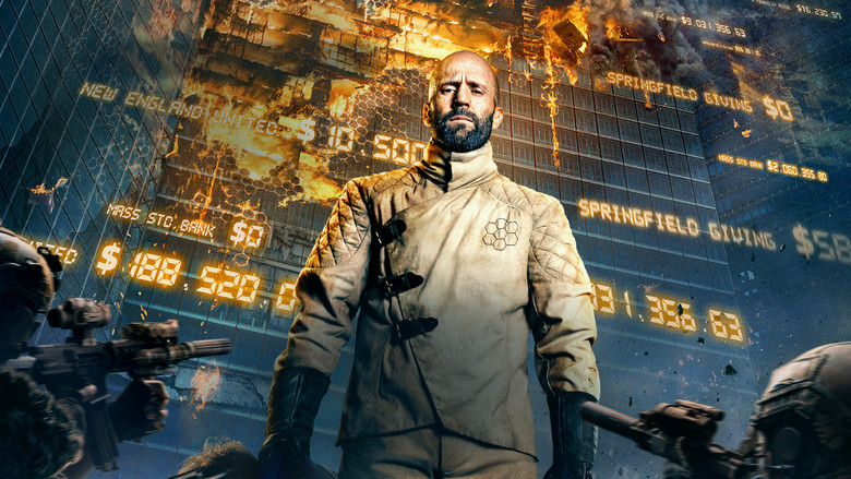 Explosion scene in the background