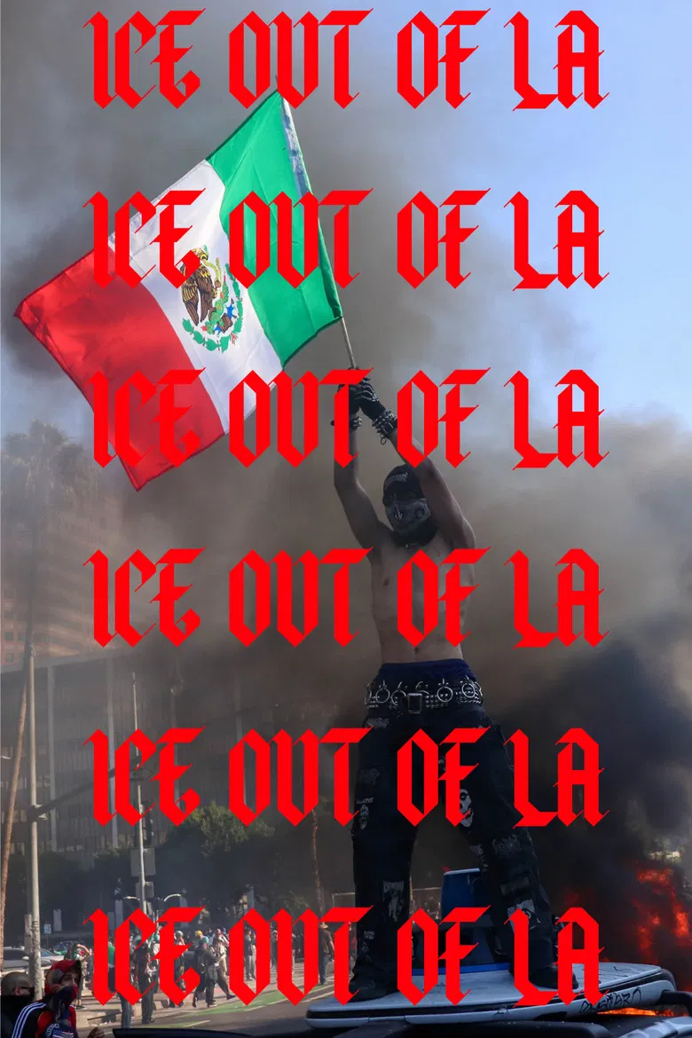 ICE OUT OF LA poster background