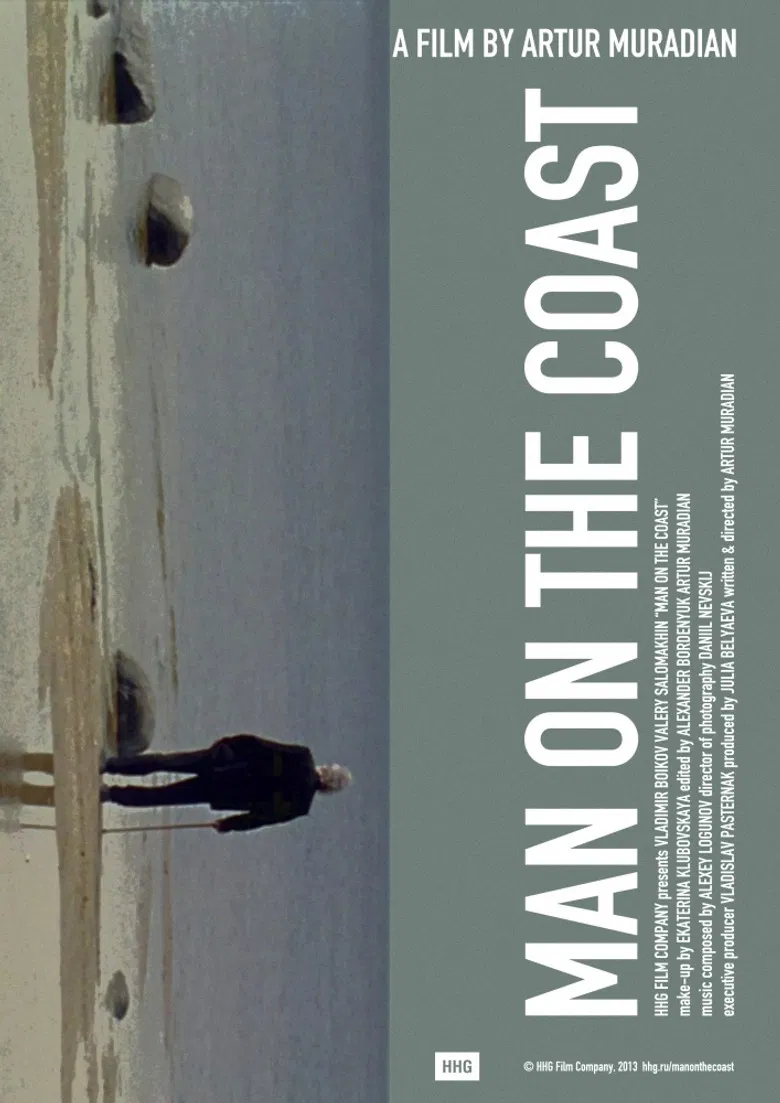 Man on the coast poster background