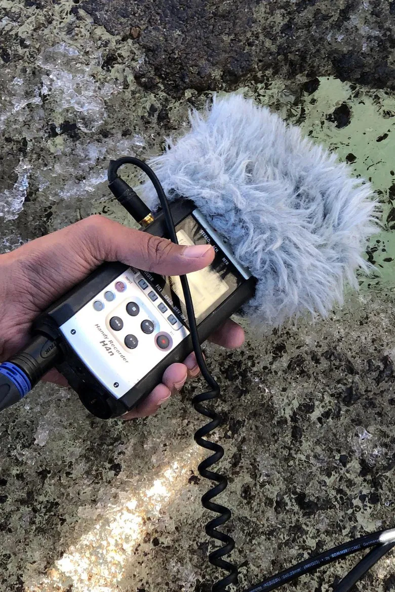 Listening to Ice poster background