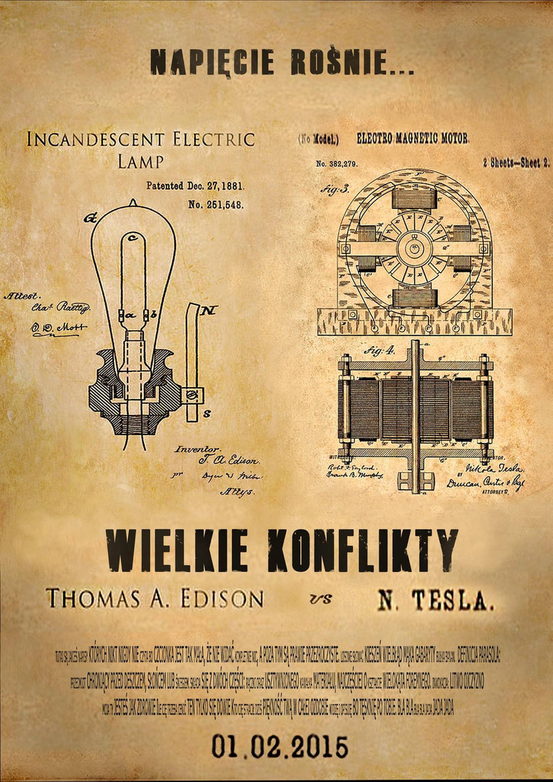 Edison vs Tesla poster background