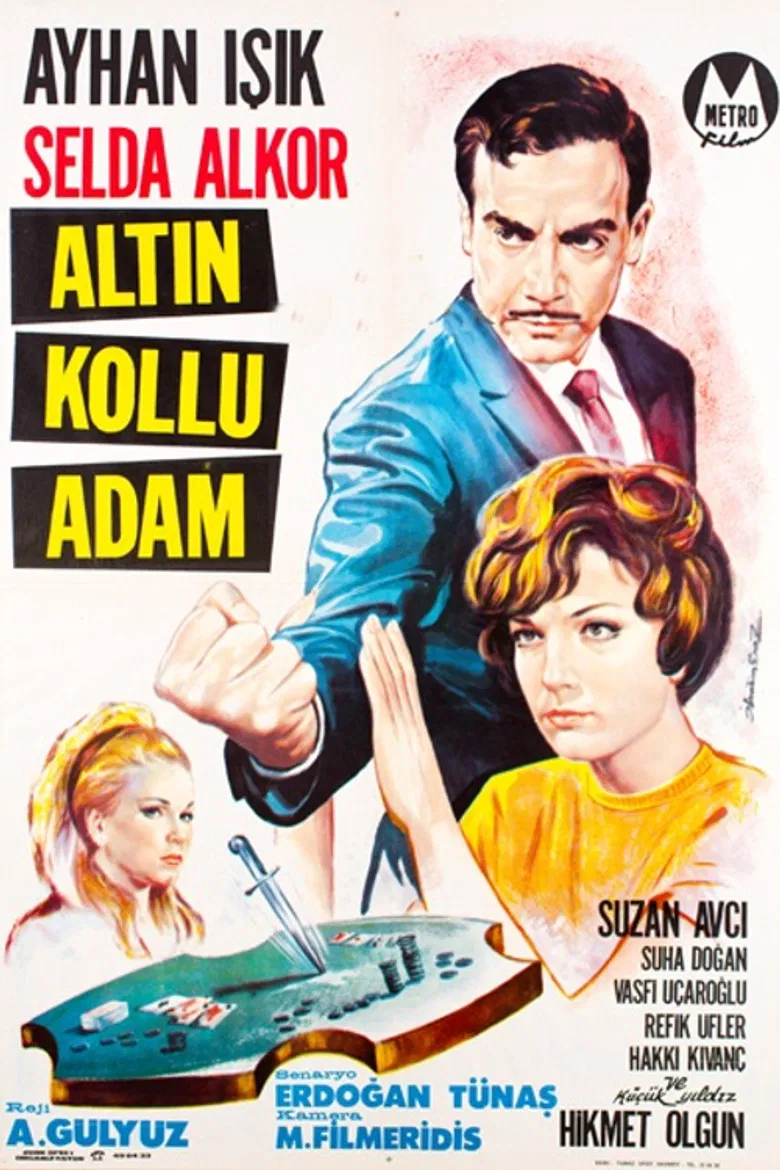 Altın Kollu Adam poster background