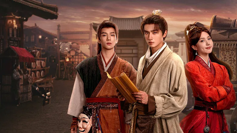 The trio investigating a clue in a dimly lit room