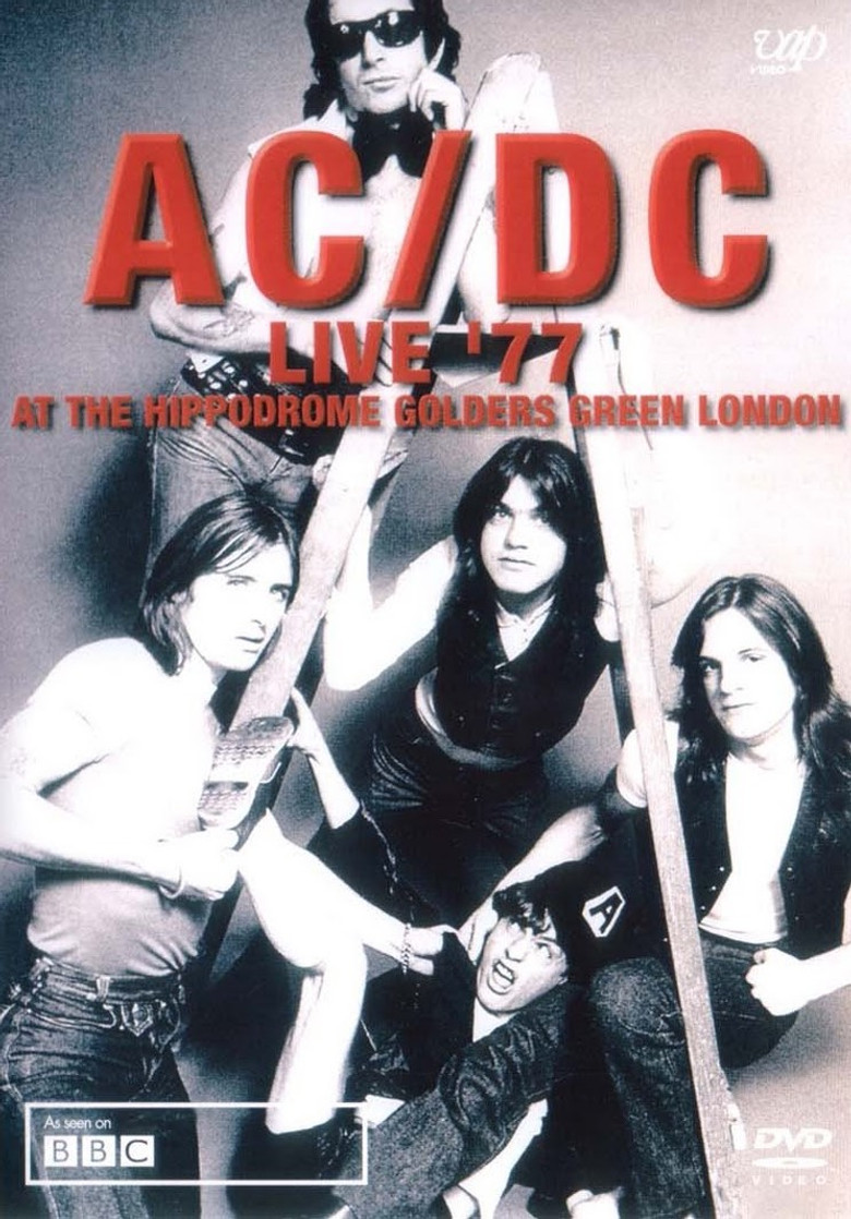 AC/DC Live '77 poster background