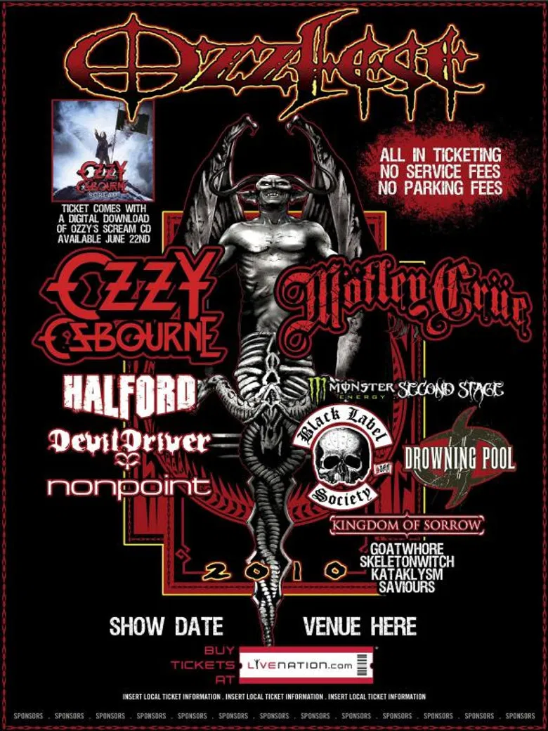 Ozzy Osbourne: Ozzfest UK 2010 poster background