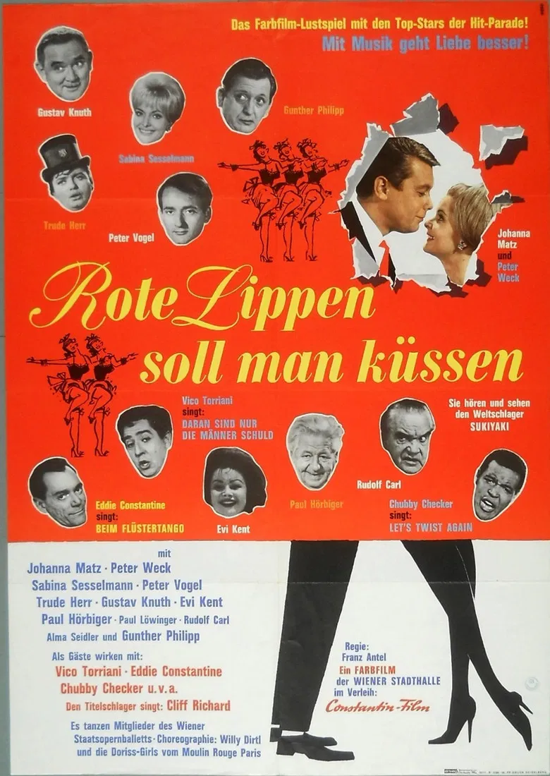 Rote Lippen soll man küssen poster background