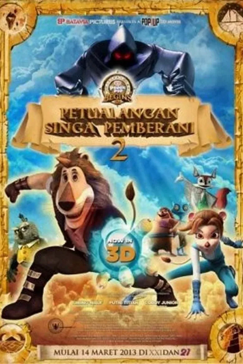 Petualangan Singa Pemberani 2 poster background