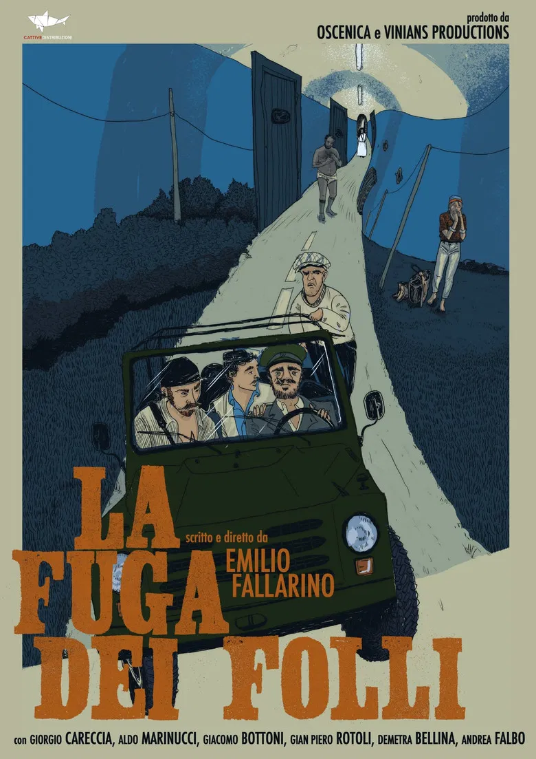 La fuga dei folli poster background