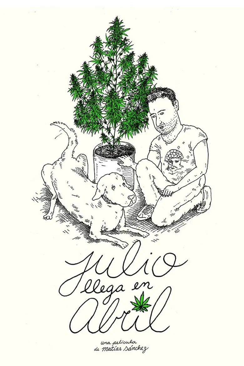 Julio llega en abril poster background