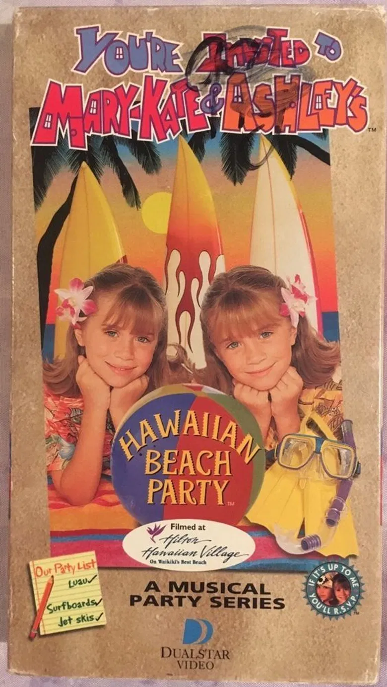 You're Invited to Mary-Kate and Ashley's Hawaiian Beach Party poster background