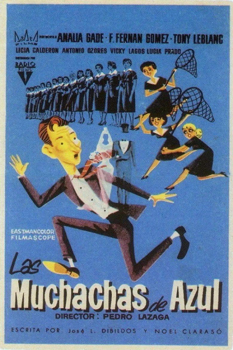 Las muchachas de azul poster background