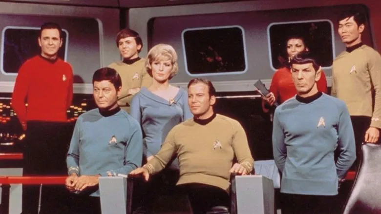 Captain Kirk and Spock, illustrating the central dynamic of the show