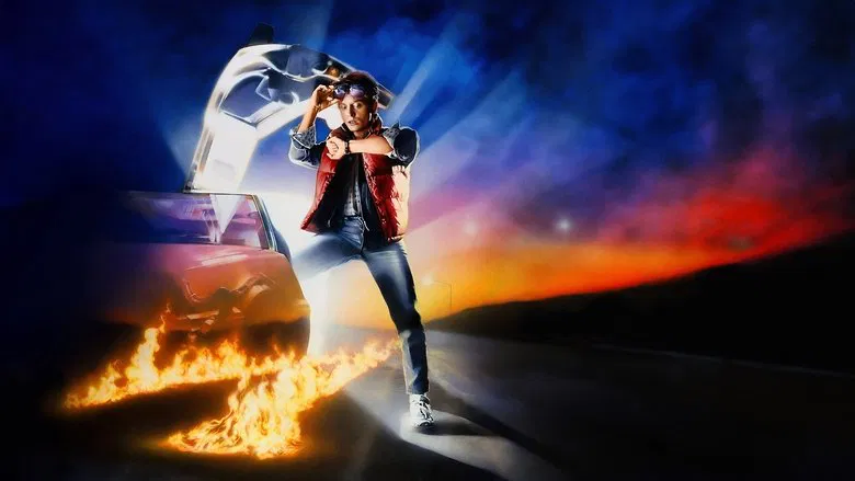 Doc Brown and Marty with the DeLorean