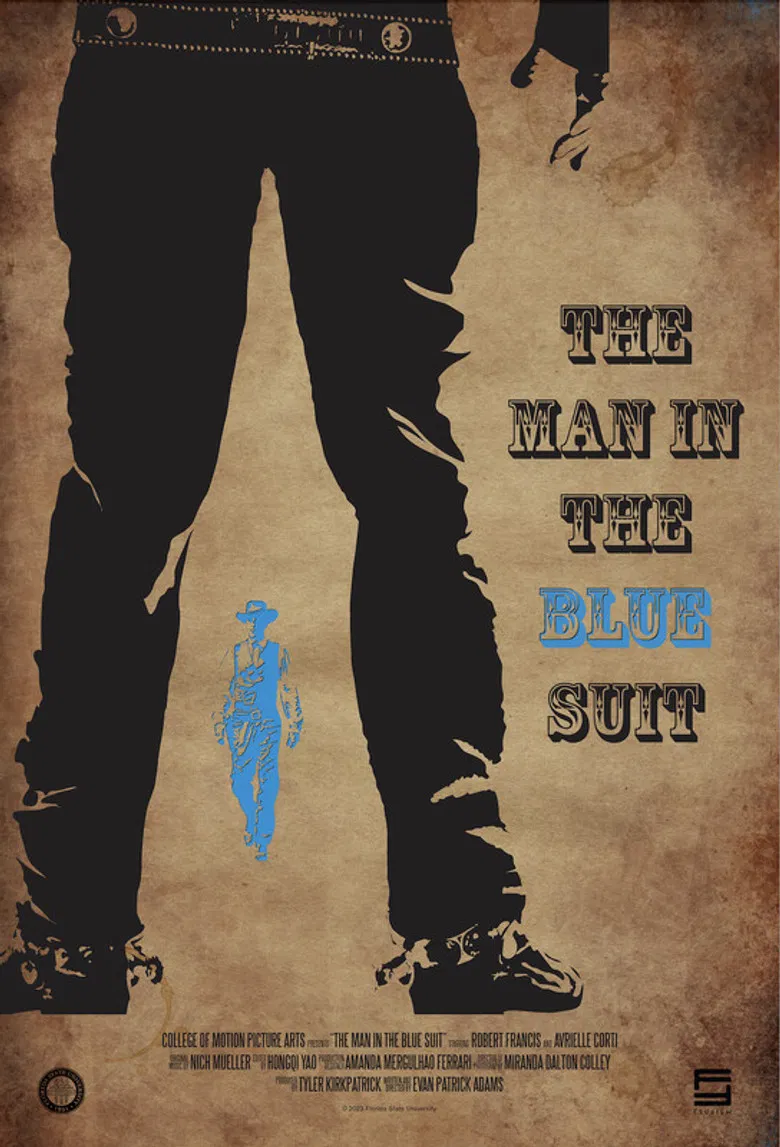 The Man in the Blue Suit poster background