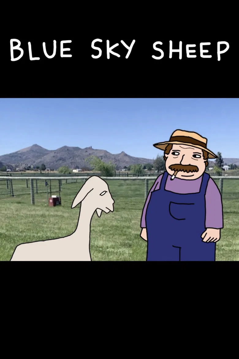 Blue Sky Sheep poster background