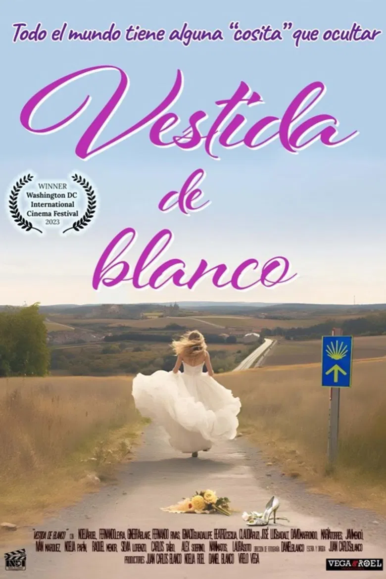 Vestida de blanco poster background