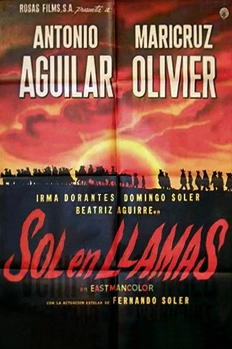 Sol en llamas poster background