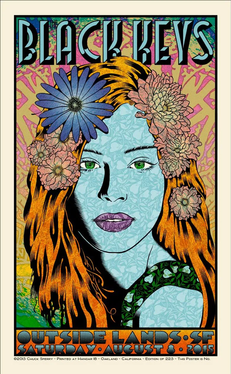 The Black Keys: Live at Outside Lands Music Festival 2015 poster background