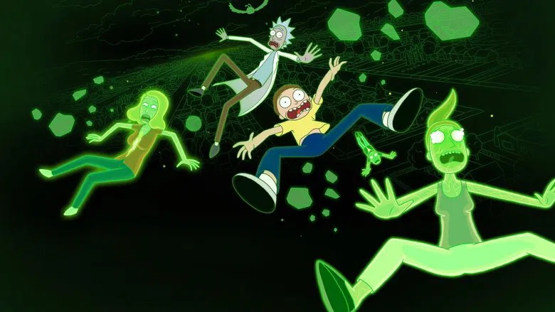 Rick and Morty facing a giant creature