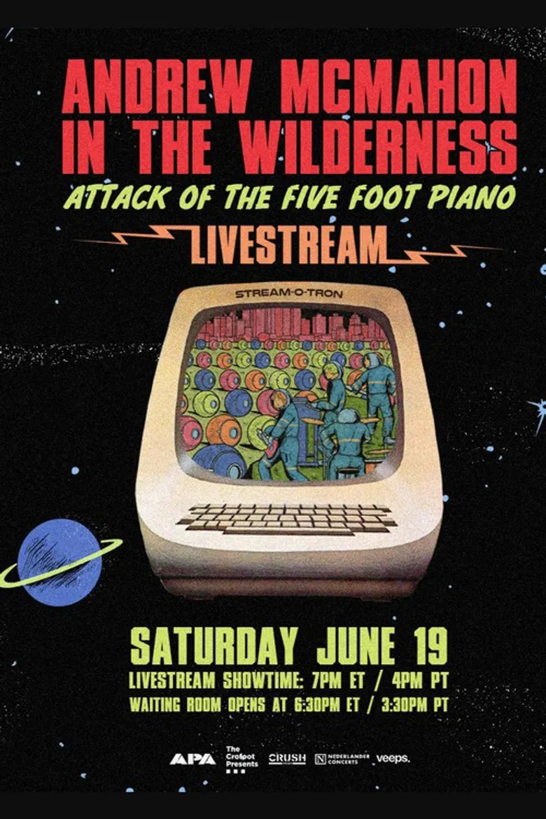 Andrew McMahon in the Wilderness - Attack of the Five Foot Piano poster background