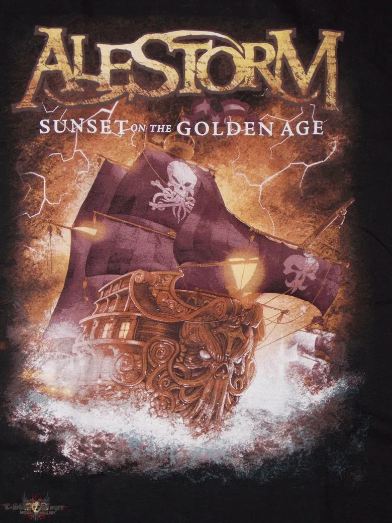 Alestorm - The making of Sunset On The Golden Age poster background