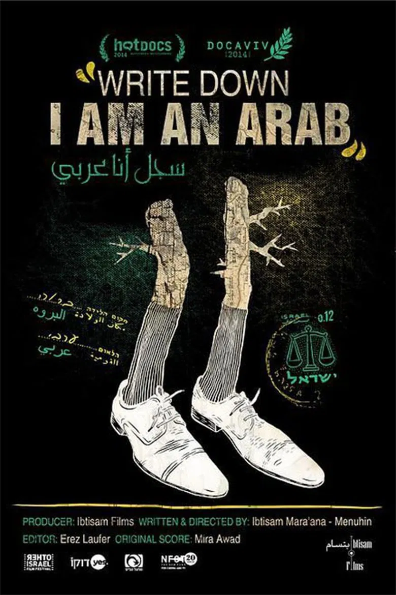 Write Down, I Am an Arab poster background
