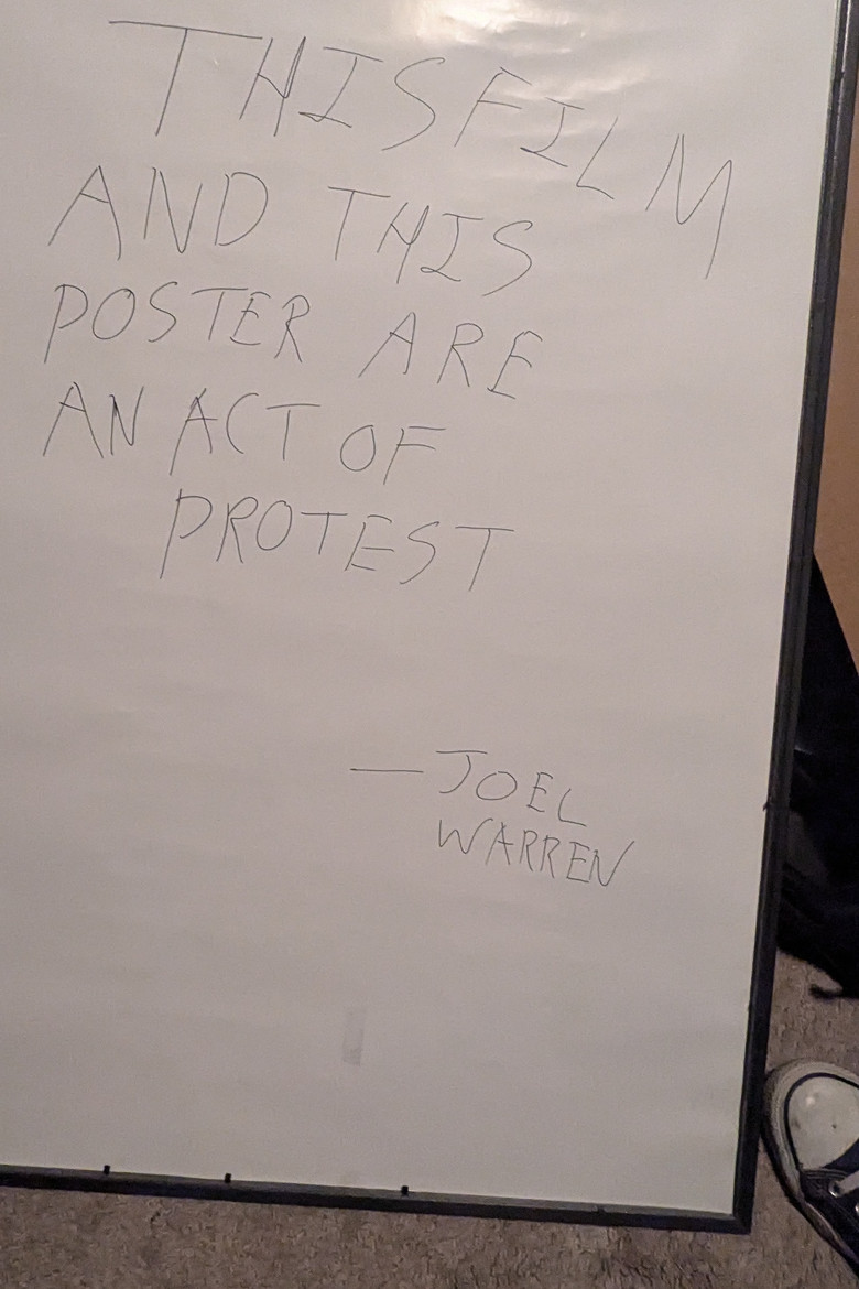 THIS FILM AND THIS POSTER ARE AN ACT OF PROTEST poster background