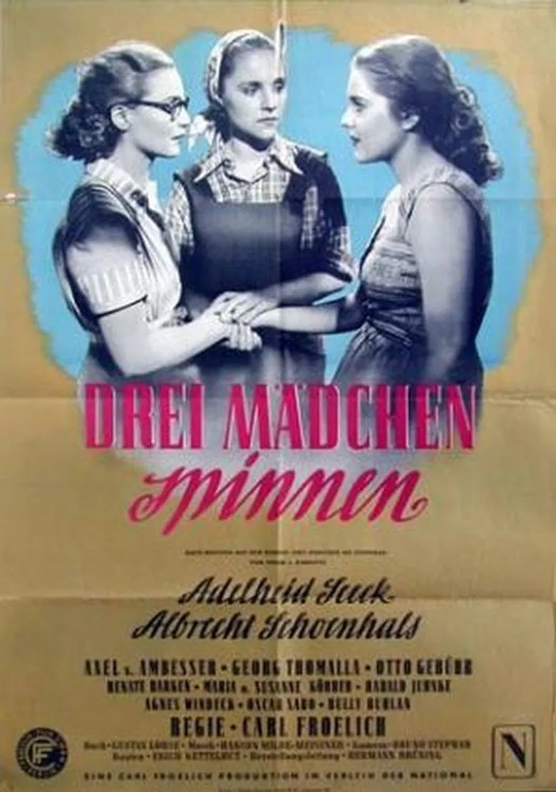 Drei Mädchen spinnen poster background
