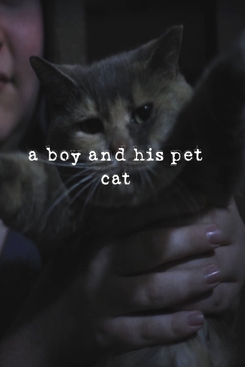 a boy and his pet cat poster background