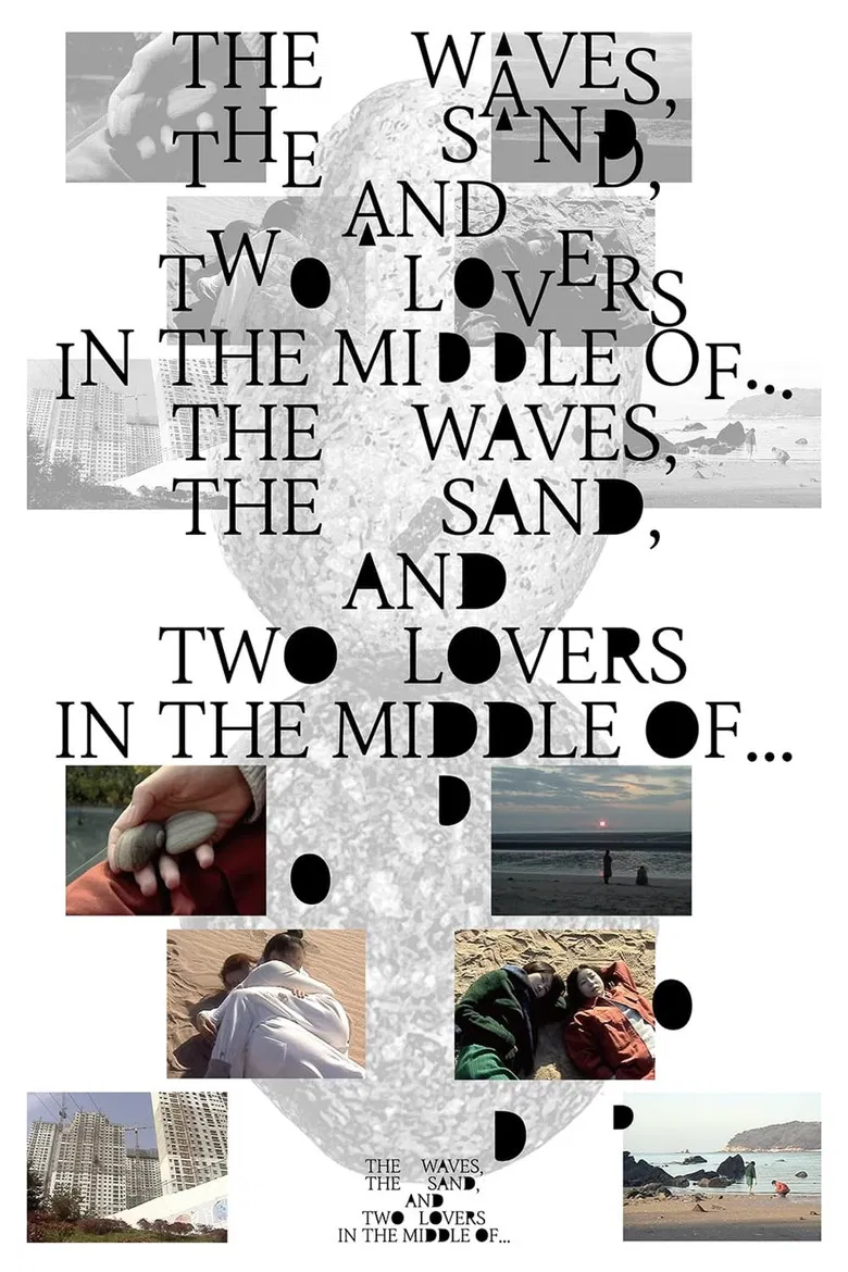 The Waves, the Sand, and Two Lovers in the Middle of… poster background