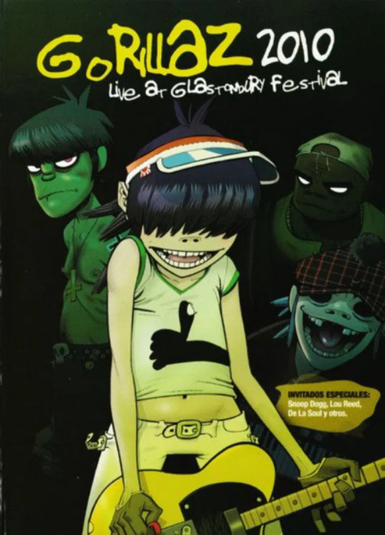 Gorillaz Live at Glastonbury poster background