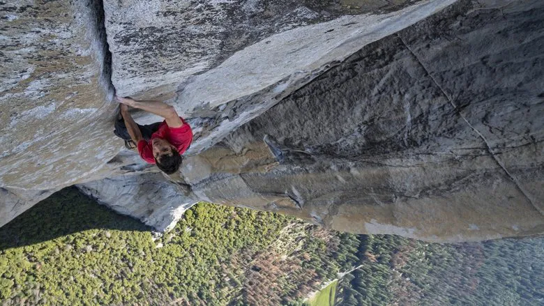 Alex Honnold against the massive scale of El Capitan