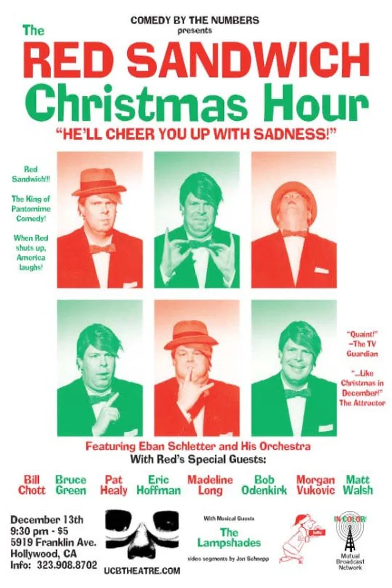 The Red Sandwich Christmas Hour poster background
