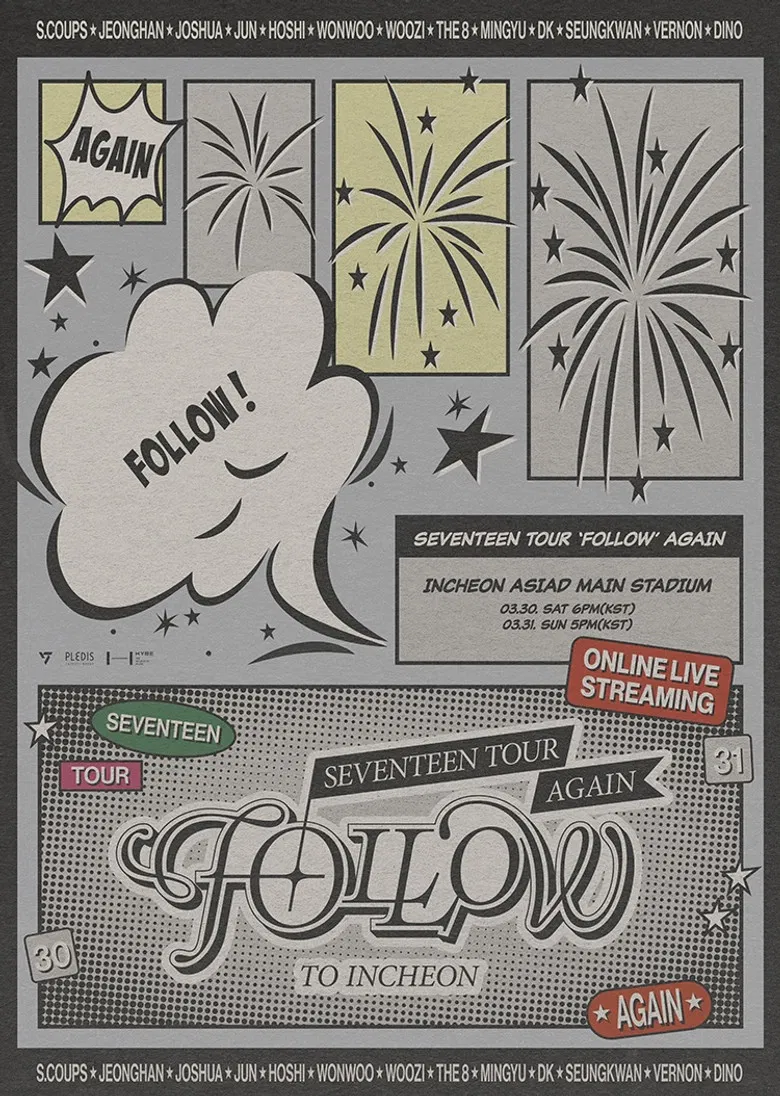 SEVENTEEN TOUR 'FOLLOW' AGAIN TO INCHEON poster background