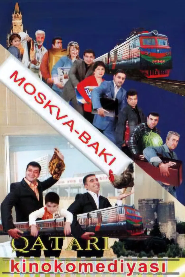 Moscow-Baku train poster background